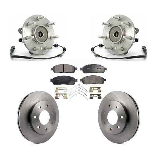 Hub Bearing Disc Brake Rotor & Pads Front Kit For Ford F-150 Lincoln Mark LT 4WD