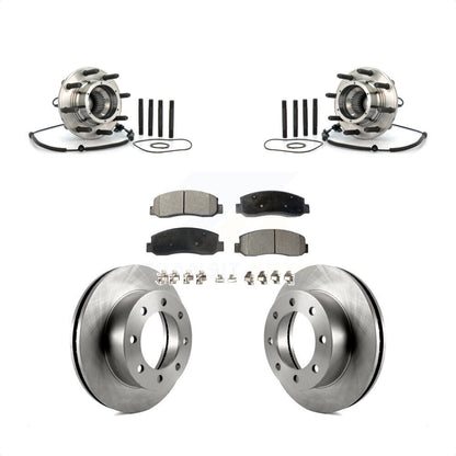 Hub Bearing Assembly Brake Rotor & Pad Front Kit For Ford F-250 Super Duty F-350