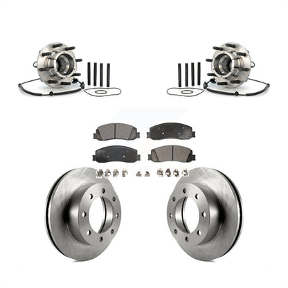 Hub Bearing Brake Rotor & Pads Front Kit For 2008-2010 Ford F-350 Super Duty 4WD