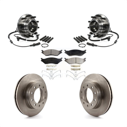 Hub Bearing Brake Rotor Pads Front Kit For 2005-2010 Ford F-550 Super Duty 4 X