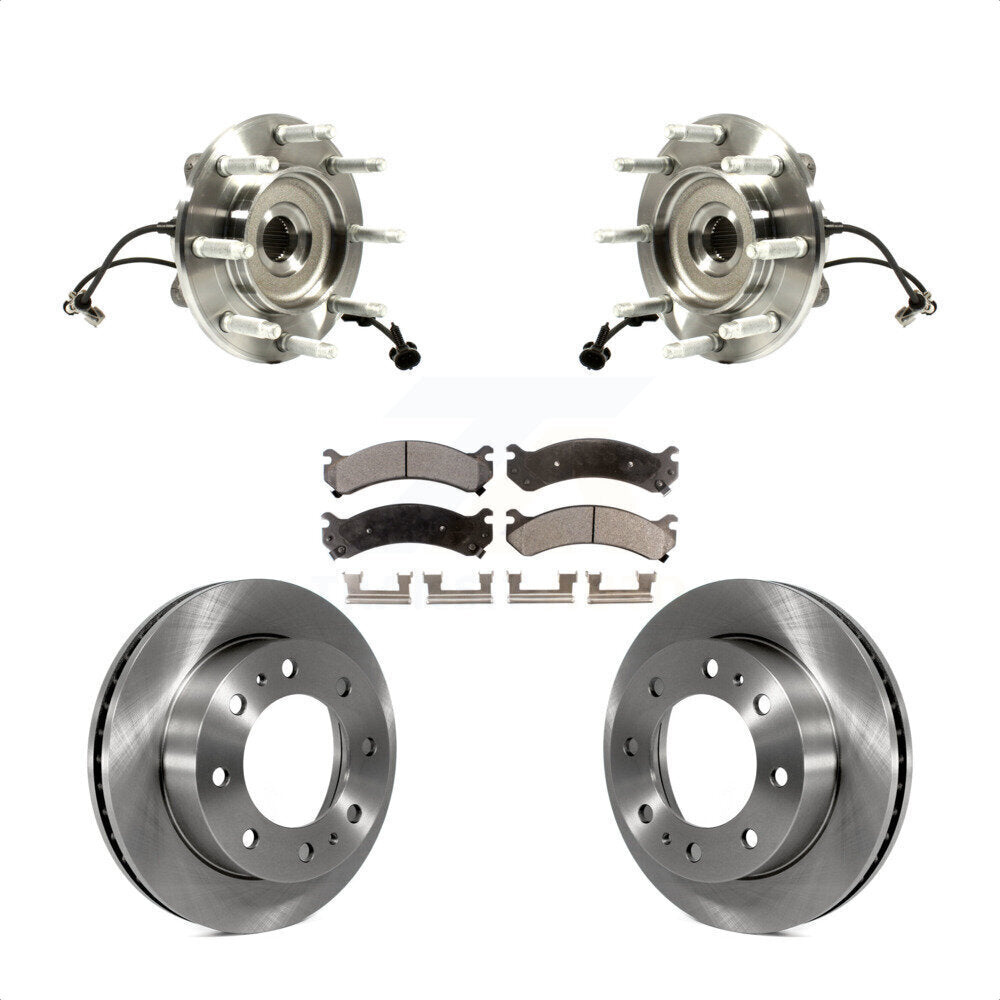 Hub Bearing Brake Rotor Pad Front Kit For GMC Chevrolet Sierra 2500 HD Silverado