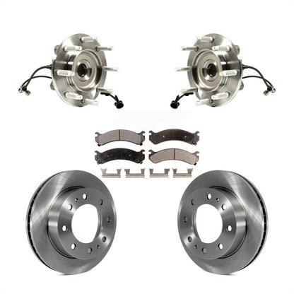 Hub Bearing Brake Rotor Pad Front Kit For GMC Chevrolet Sierra 2500 HD Silverado