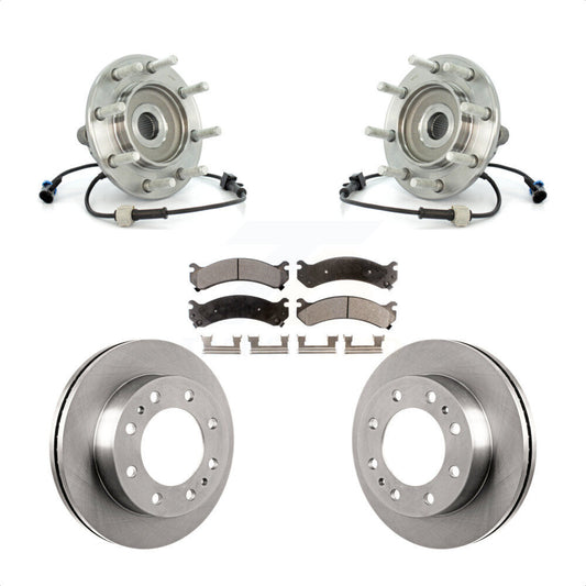 Hub Bearing Brake Rotor & Pads Front Kit For Chevrolet GMC Sierra 3500 Silverado