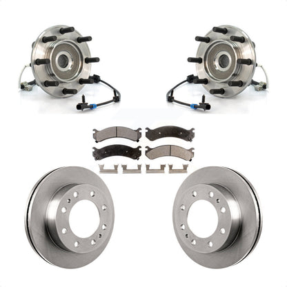 Hub Bearing Brake Rotor & Pads Front Kit For GMC Sierra 3500 Chevrolet Silverado