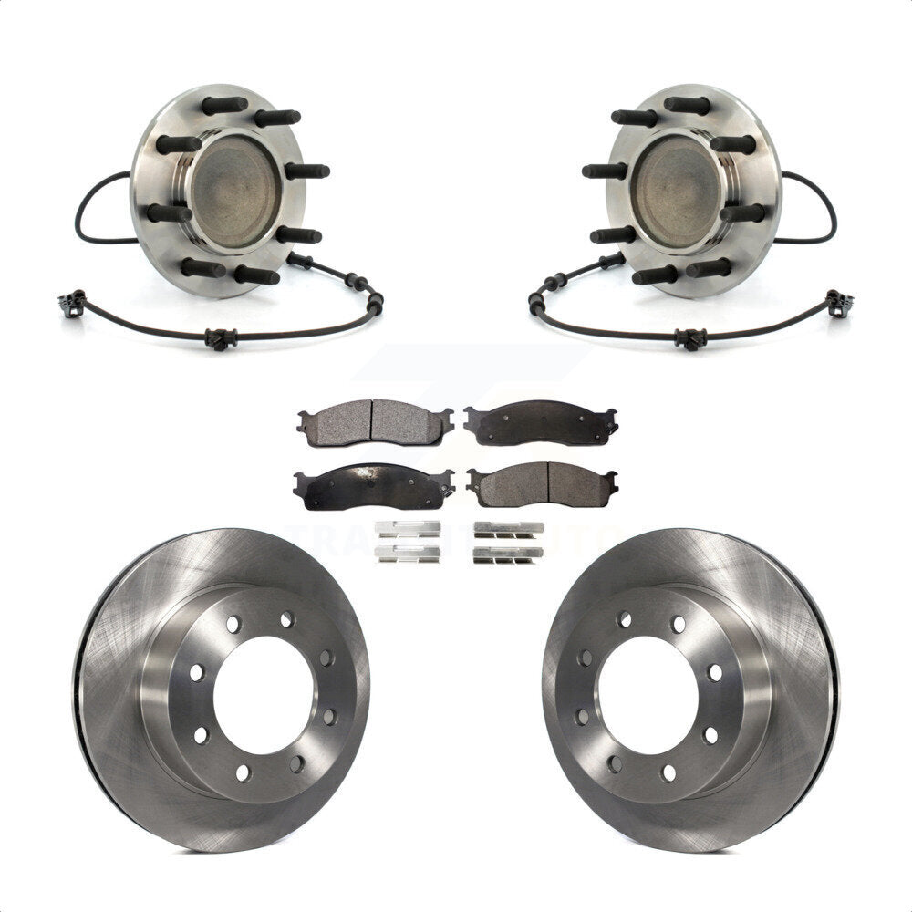 Hub Bearing Disc Brake Rotor Pad Front Kit For 2003-2005 Dodge Ram 2500 3500 RWD