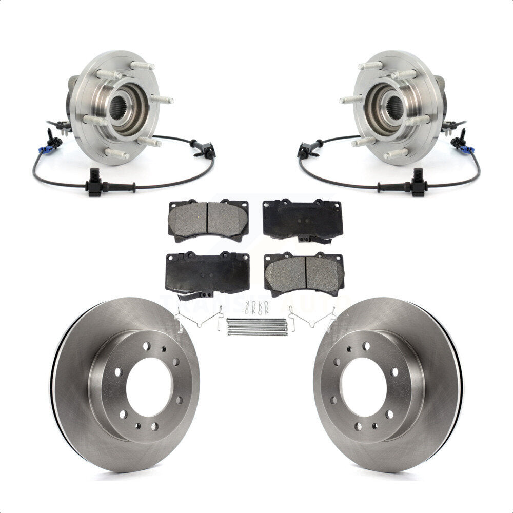Hub Bearing Assembly Disc Brake Rotor And Pads Front Kit For 2006-2008 Hummer H3