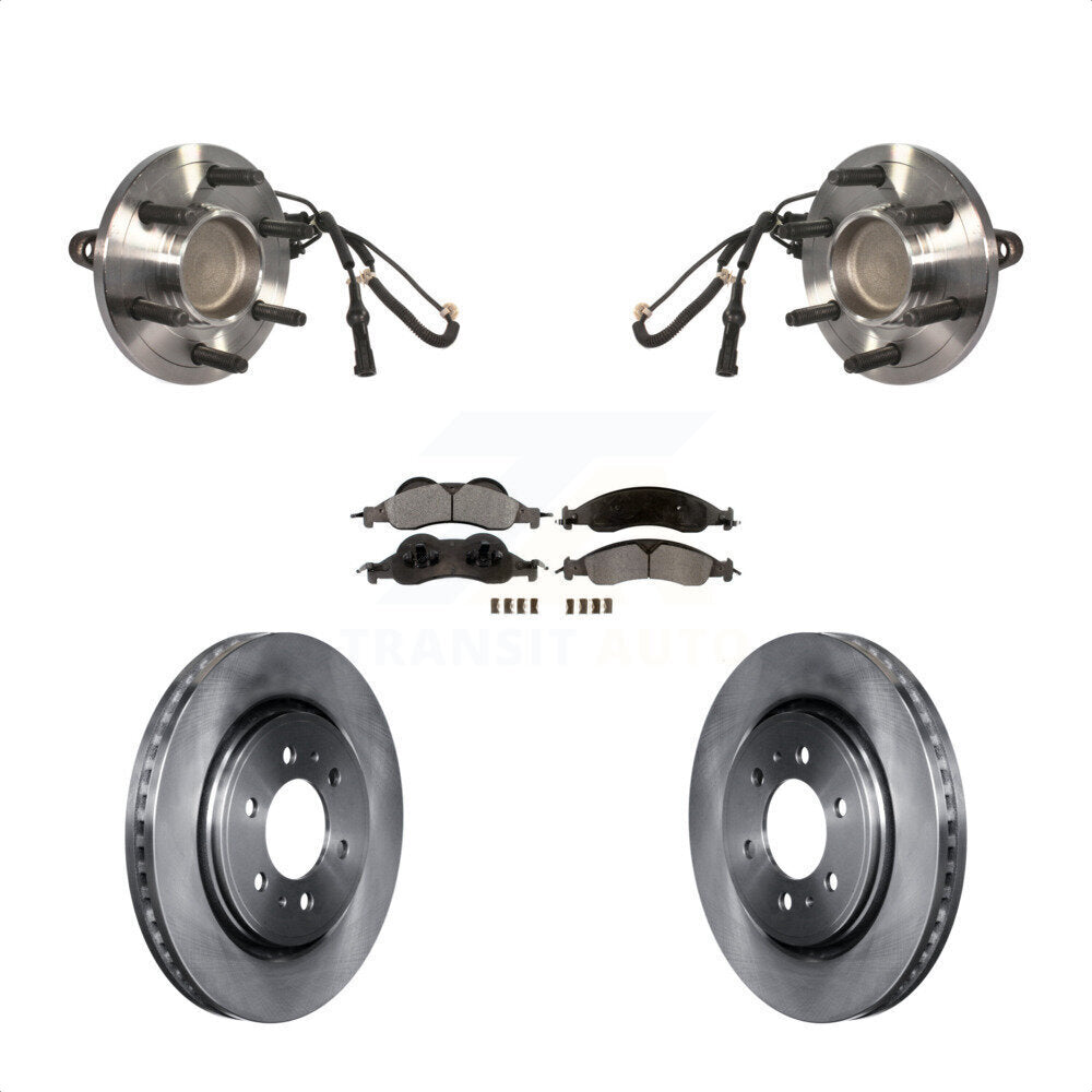 Hub Bearing Brake Rotor Pads Front Kit For Ford Expedition Lincoln Navigator RWD