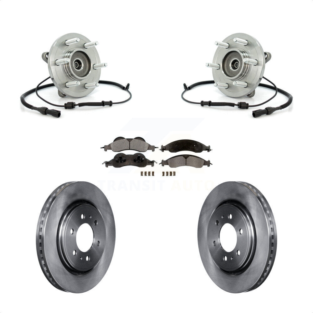 Hub Bearing Disc Brake Rotor Pad Front Kit For Ford Expedition Lincoln Navigator