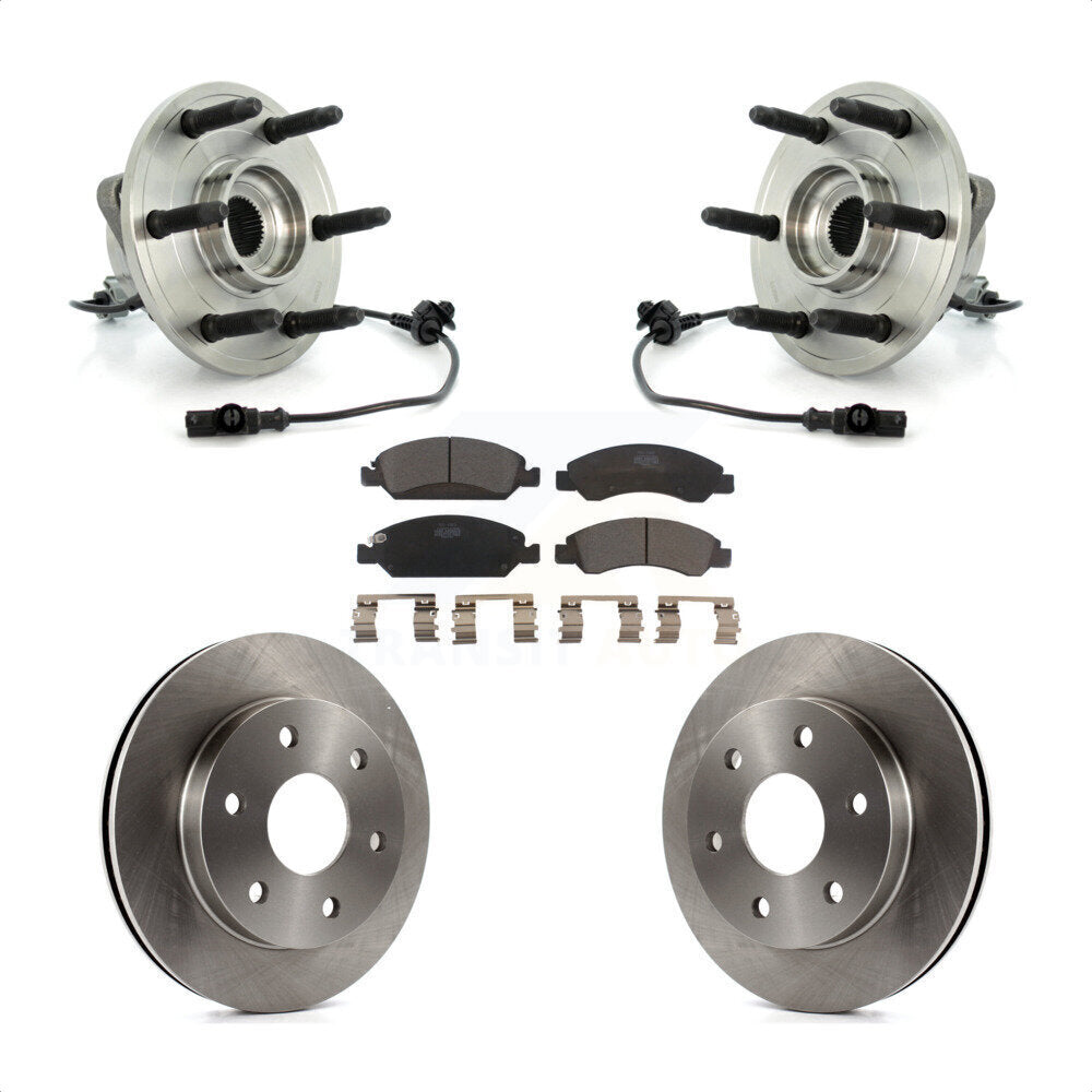Hub Bearing Assembly Disc Brake Rotors And Pads Front Kit For GMC Sierra 1500