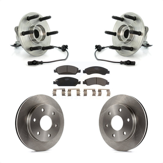 Hub Bearing Assembly Disc Brake Rotors And Pads Front Kit For GMC Sierra 1500