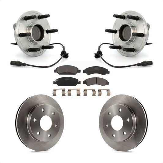 Hub Bearing Assembly Disc Brake Rotors And Pads Front Kit For GMC Sierra 1500