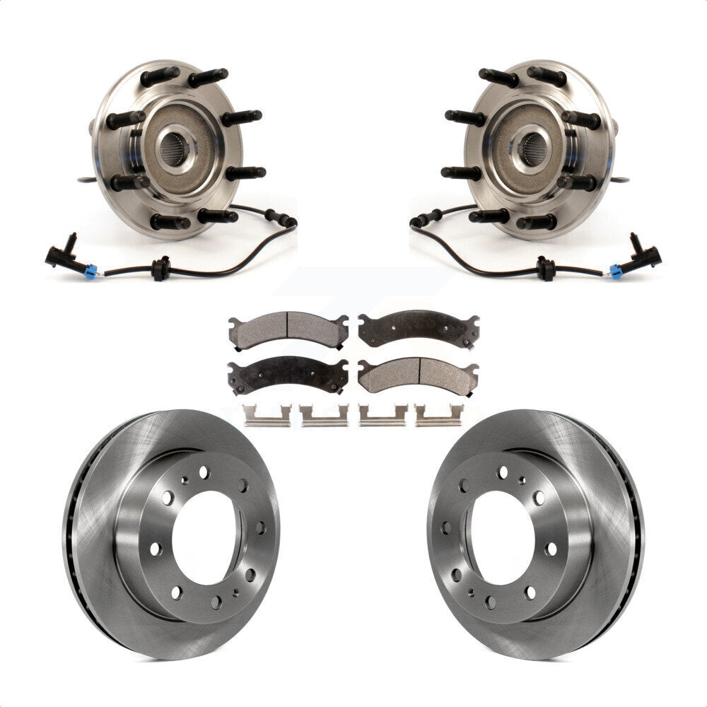 Hub Bearing Brake Rotor Pad Front Kit For Chevrolet GMC Sierra 2500 HD Silverado