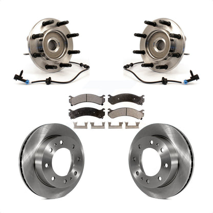Hub Bearing Brake Rotor Pad Front Kit For Chevrolet GMC Sierra 2500 HD Silverado
