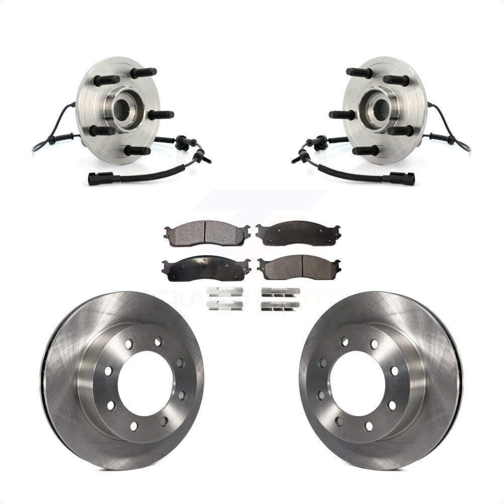 Hub Bearing Brake Rotor Pad Front Kit For 07-08 Dodge Ram 1500 With 5 Lug Wheels