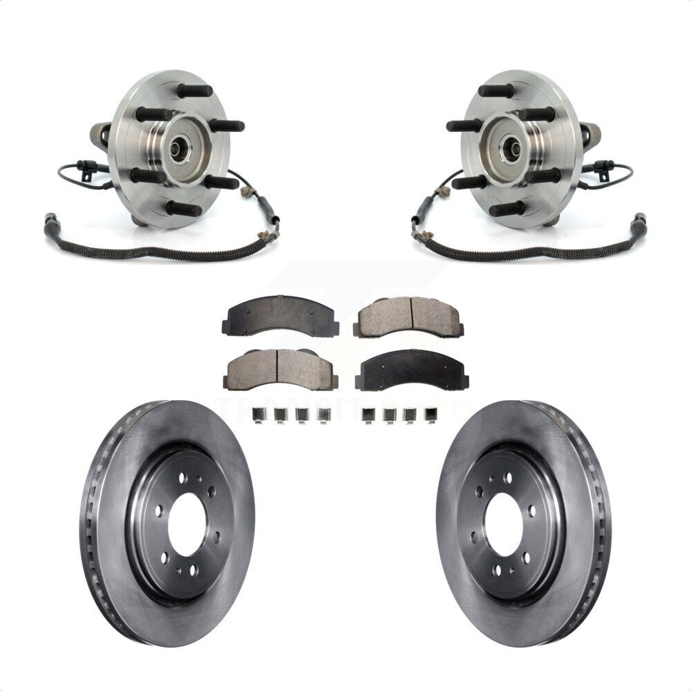 Hub Bearing Assembly Disc Brake Rotors And Ceramic Pads Front Kit For Ford F-150