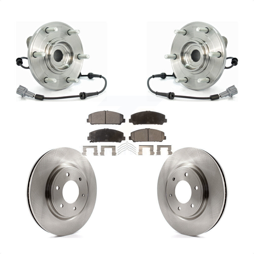 Hub Bearing Disc Brake Rotor Pad Front Kit For Nissan TITAN Armada INFINITI QX56