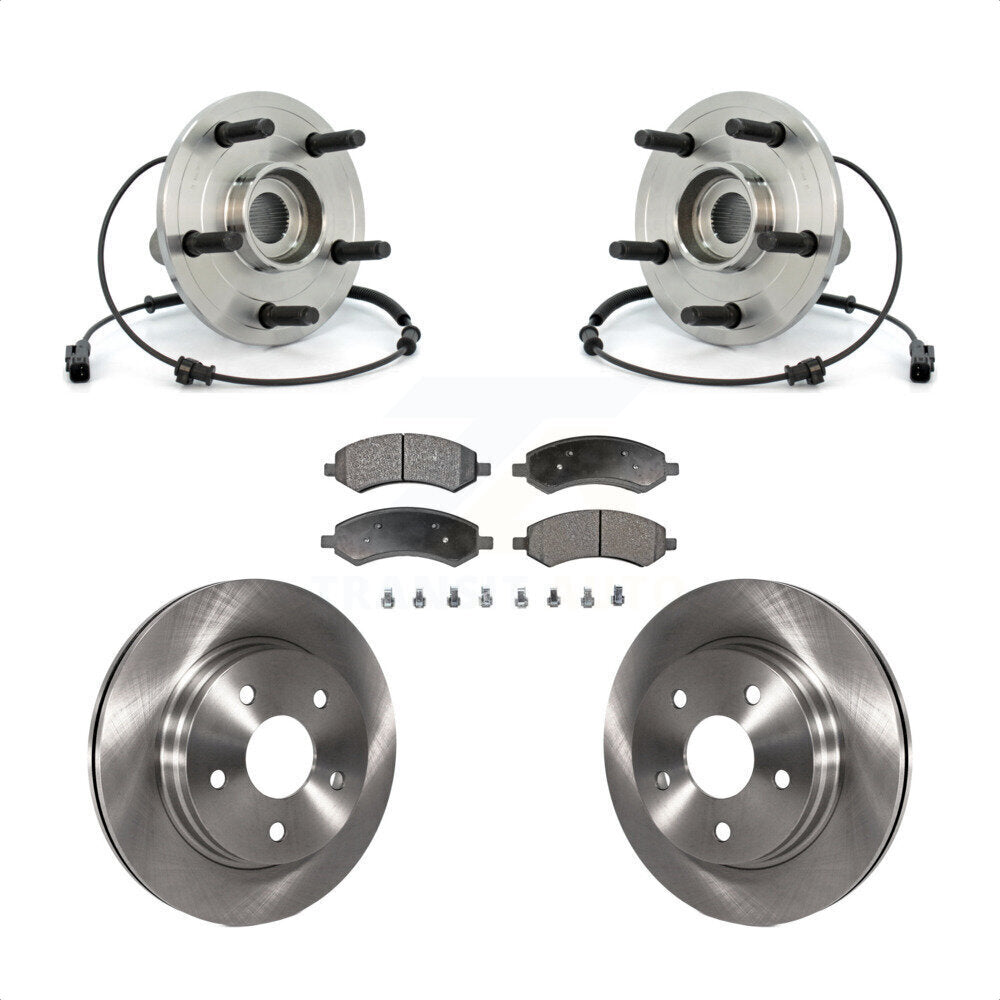 Hub Bearing Assembly Disc Brake Rotors And Pads Front Kit For Dodge Ram 1500