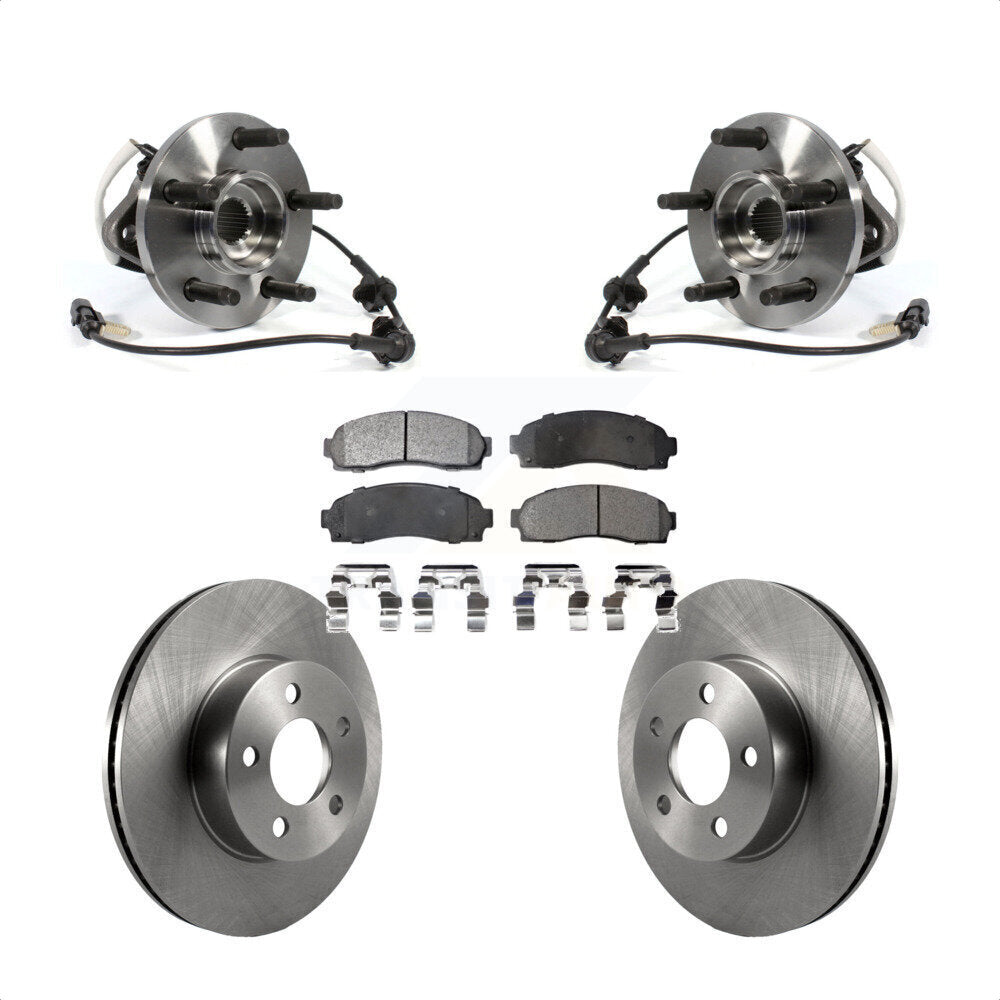 Hub Bearing Assembly Brake Rotor & Pad Front Kit For Ford Ranger Mazda B4000 4WD