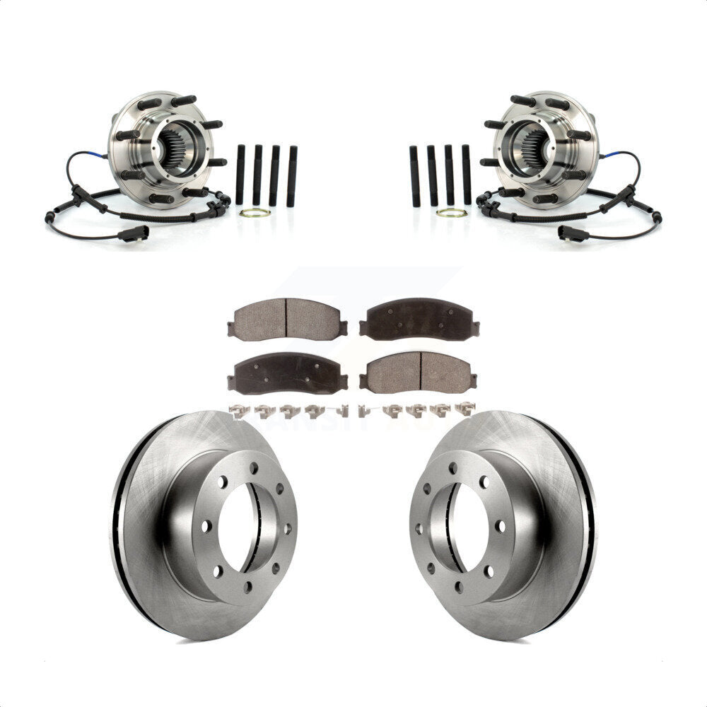 Hub Bearing Brake Rotor & Pad Front Kit For 2012 Ford F-350 Super Duty F-250 4WD