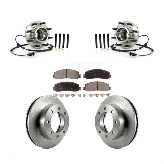 Hub Bearing Brake Rotor & Pad Front Kit For 2012 Ford F-350 Super Duty F-250 4WD