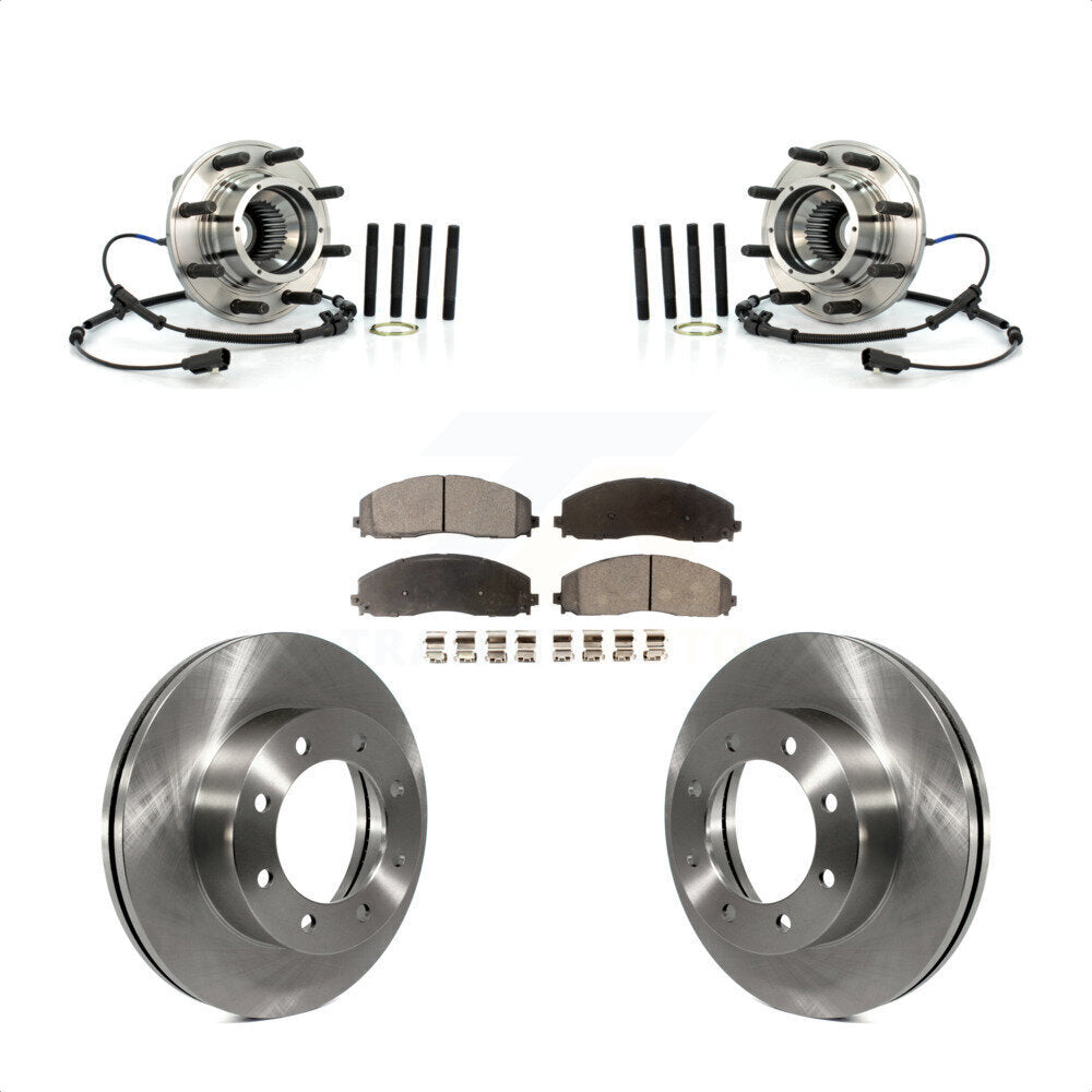 Hub Bearing Disc Brake Rotor & Pad Front Kit For Ford F-250 Super Duty F-350 4WD