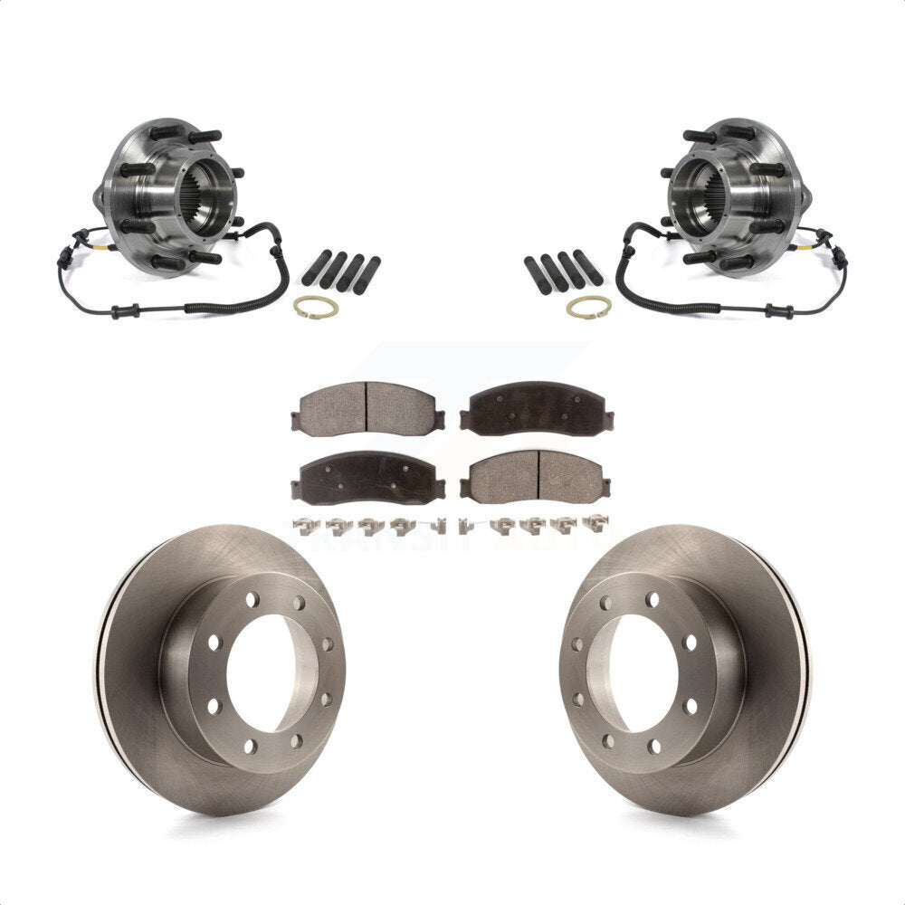 Hub Bearing Disc Brake Rotor & Pads Front Kit For 2011 Ford F-350 Super Duty 4WD