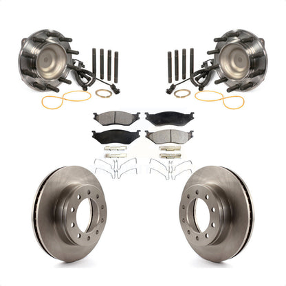 Hub Bearing Disc Brake Rotor Pad Front Kit For Ford F-450 Super Duty F-550 4 X 2
