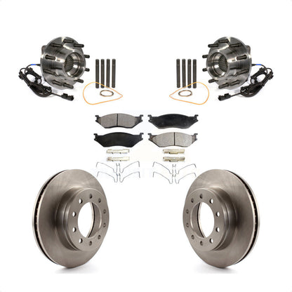Hub Bearing Disc Brake Rotor Pad Front Kit For Ford F-450 Super Duty F-550 4 X