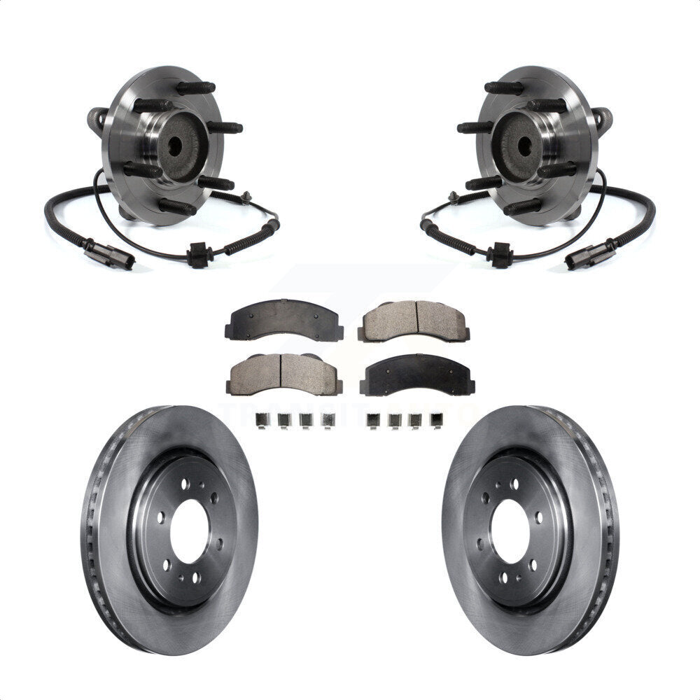 Hub Bearing Disc Brake Rotor Pad Front Kit For Ford F-150 Expedition Lincoln RWD