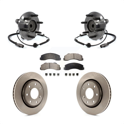 Hub Bearing Brake Rotor Pad Front Kit For 11-14 Ford F-150 RWD With 7 Lug Wheels