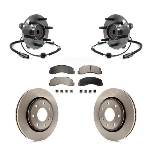 Hub Bearing Brake Rotor Pad Front Kit For 11-14 Ford F-150 RWD With 7 Lug Wheels
