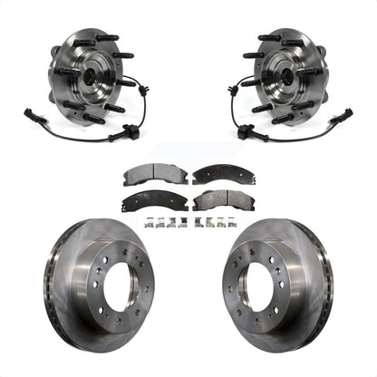 Hub Bearing Brake Rotor Pad Front Kit For GMC Chevrolet Sierra 2500 HD Silverado