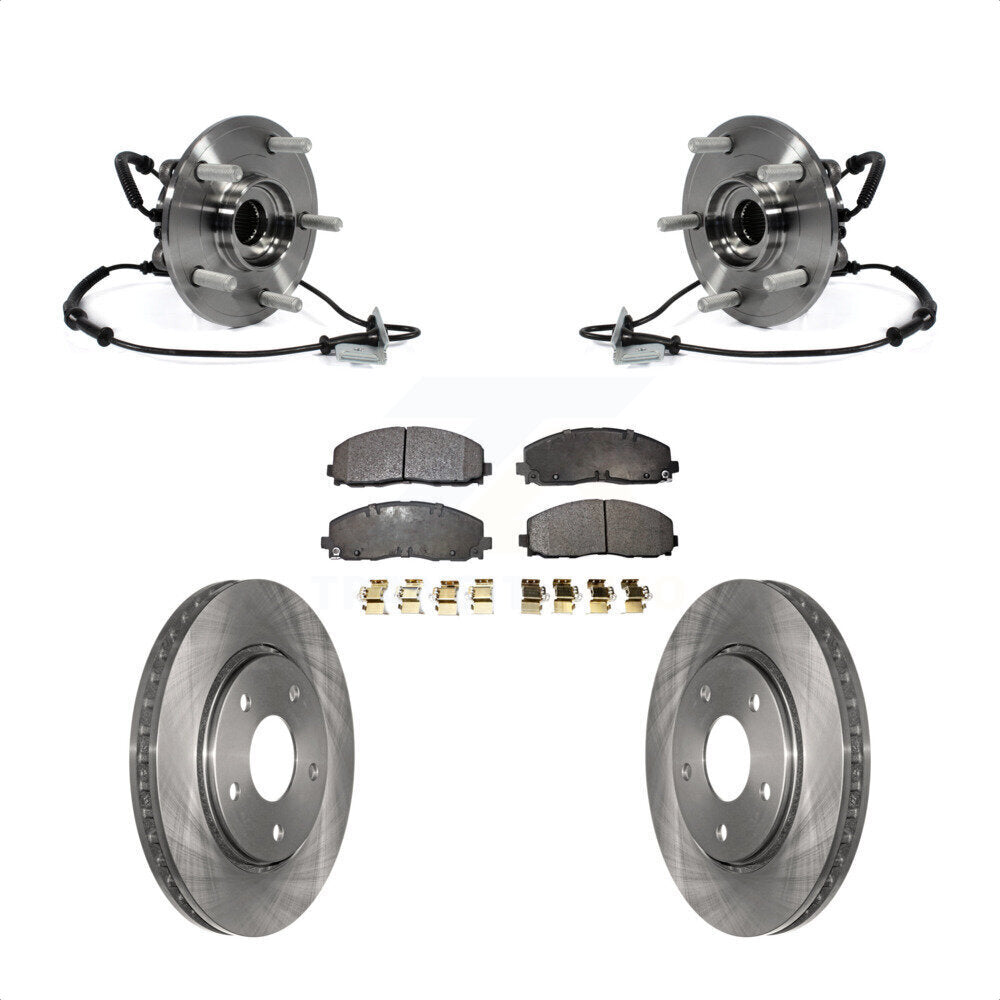 Hub Bearing Assembly Disc Brake Rotor And Pads Front Kit For Dodge Grand Caravan