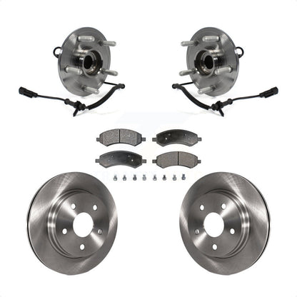 Hub Bearing Assembly Disc Brake Rotor And Pad Front Kit For Ram 1500 Classic 4WD