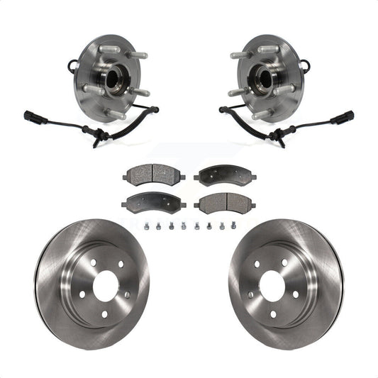 Hub Bearing Assembly Disc Brake Rotor And Pad Front Kit For Ram 1500 Classic 4WD
