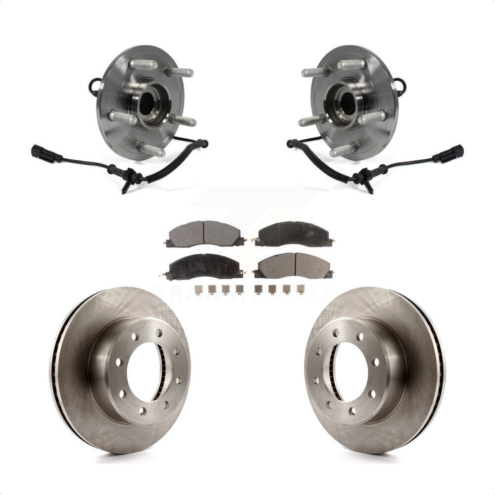 Hub Bearing Brake Rotor & Pads Front Kit For 2012 Ram 1500 4WD With 8 Lug Wheels