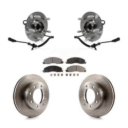 Hub Bearing Brake Rotor & Pads Front Kit For 2012 Ram 1500 4WD With 8 Lug Wheels