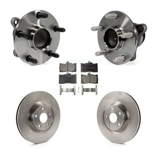 Hub Bearing Brake Rotor & Pad Front Kit (5Pc) For Lexus IS350 GS350 GS450h GS460