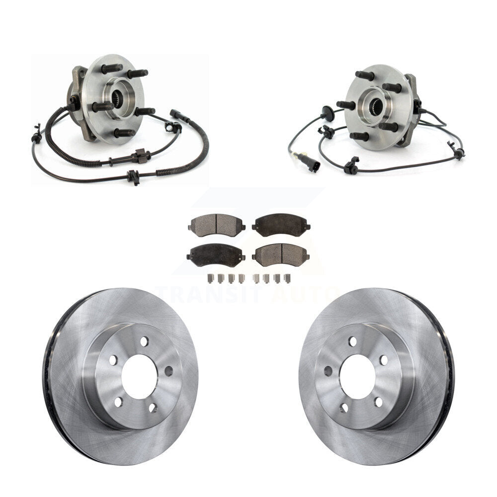 Hub Bearing Assembly Disc Brake Rotor And Ceramic Pad Front Kit For Jeep Liberty