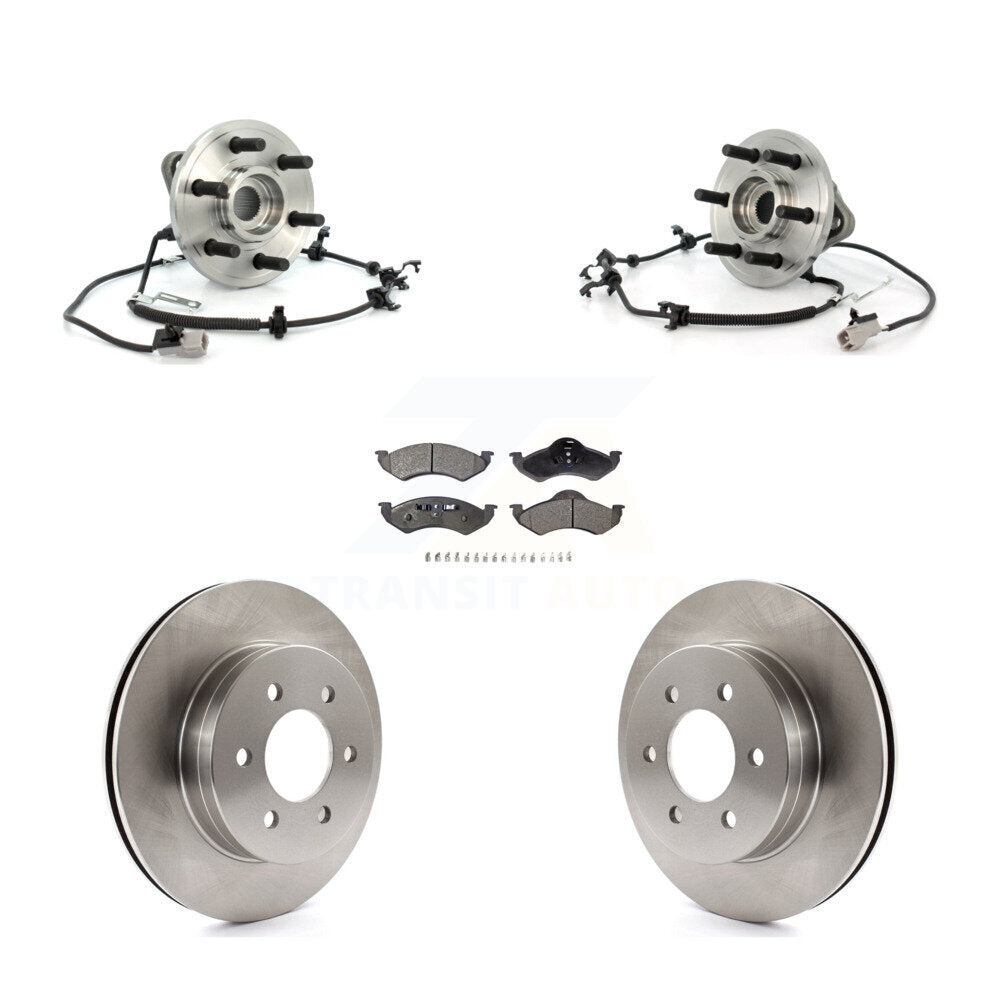 Hub Bearing Disc Brake Rotor & Pads Front Kit For 2000-2002 Dodge Dakota Durango