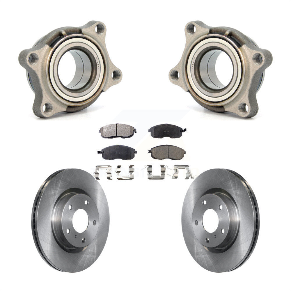 Wheel Bearing Brake Rotor Pad Front Kit For 2005 INFINITI G35 AWD Module