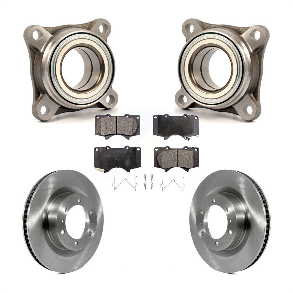 Wheel Bearing Brake Rotor Pad Front Kit For 2010-2023 Toyota 4Runner Lexus GX460