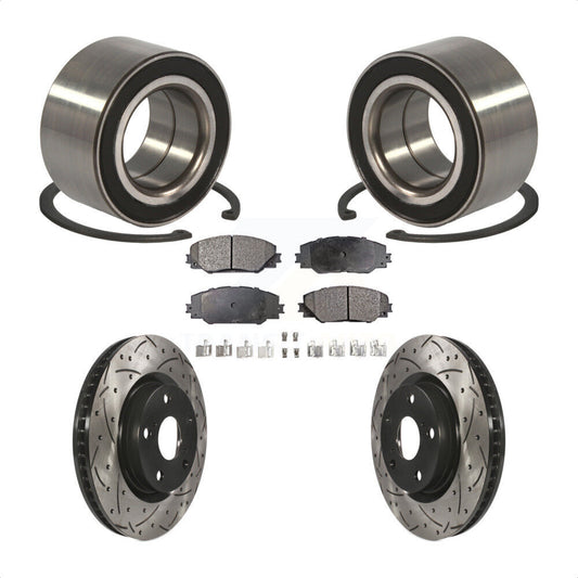 Wheel Bearing Drilled Slot Brake Rotor & Pad Front Kit For Toyota Matrix Pontiac