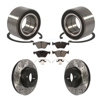 Wheel Bearing Coated Drilled Slotted Brake Rotor And Pad Front Kit For BMW 328xi