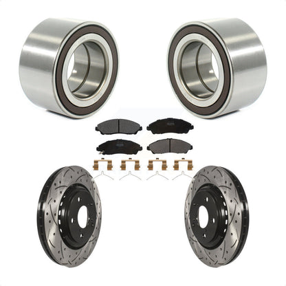 Wheel Bearing Drill Slot Brake Rotor Pad Front Kit For 2017-2019 Honda Ridgeline