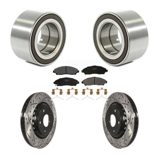 Wheel Bearing Drill Slot Brake Rotor Pad Front Kit For 2017-2019 Honda Ridgeline