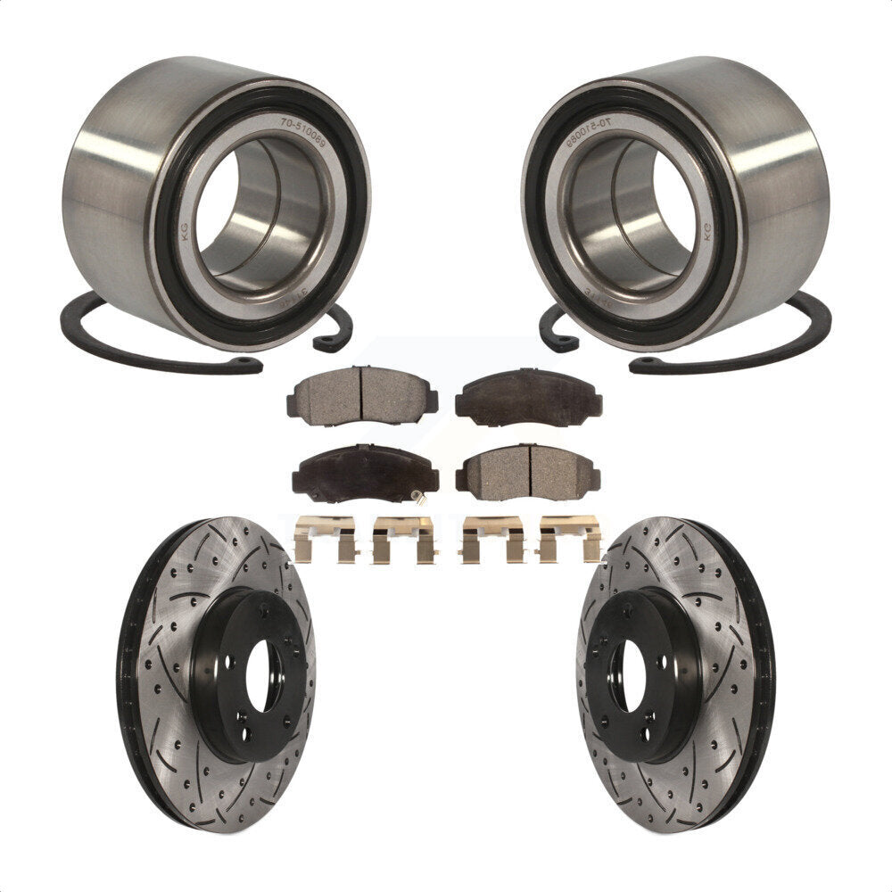 Wheel Bearing Drill Slot Brake Rotor Pads Front Kit For Honda Civic GX with 1.8L