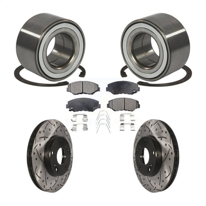 Wheel Bearing Coated Drilled Slot Brake Rotor Pads Front Kit For 2016 Honda CR-Z