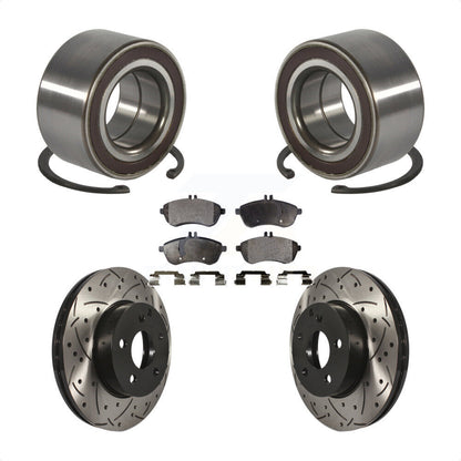 Wheel Bearing Coated Drill Slot Brake Rotor Pad Front Kit For Mercedes-Benz C300