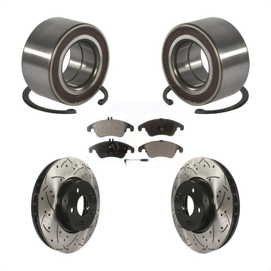 Bearing Drilled Slot Brake Rotor Pads Front Kit For Mercedes-Benz C300 E350 C350